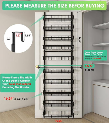 10-Tier Over The Door Pantry Organizer, Pantry Organization and Storage