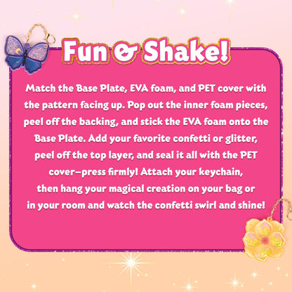 Shake-its Glitter Craft Kits, DIY Art Kit for Kids - Fun Shake Art Supplies, Creative Arts and Crafts Activity Gifts for Girls & Boys Ages 4 5 6 7 8 9 (Flowers & Butterflies)