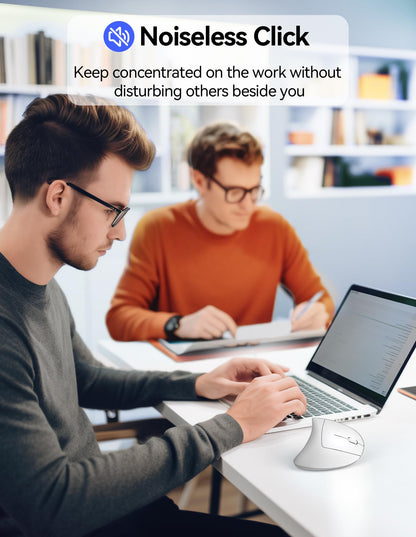 TECKNET Ergonomic Mouse, Rechargeable Vertical Ergo Mouse Wireless 800-4800 Levels 5 Adjustable DPI, Silent 2.4GHz Optical Carpal Tunnel Mouse for Right Hand, USB Wireless Mice for Laptop, PC