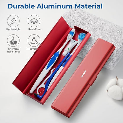 Wider Aluminum Toothbrush Travel Case, Portable Travel Toothbrush Holder