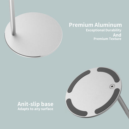 LinNature Aluminum Alloy Headphone Stand for Desk with Non-Slip Base - Universal Headset Stand Compatible with Over-Ear, On-Ear and Neckband Headphones (Silver)