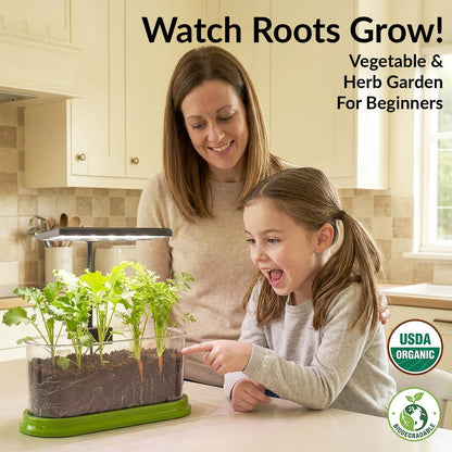 Plant Growing Kit with LED Grow Light & Root Viewer Window, Indoor Garden Kit for Kids & Beginners, STEM Kit, Vegetable & Herb Garden, Indoor Gardening, Science Kit for Kids - Grow Your Own Plant