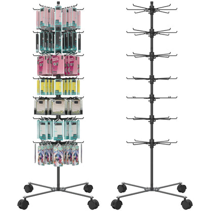 Scisum Retail Display Stand 7 Layer - Alloy Steel Jewelry Display for Vendors - 360°Rotating Display Stand for Jewelry, Key Chain, Cotton Candy