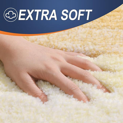 OLANLY Large Bathroom Rugs Mat 50x30, Extra Soft Absorbent Microfiber Bath Rug, Rubber Backing, Quick Dry, Washable Bath Mats for Bathroom Floor, Tub and Shower, Home Decor Accessories, Light Yellow
