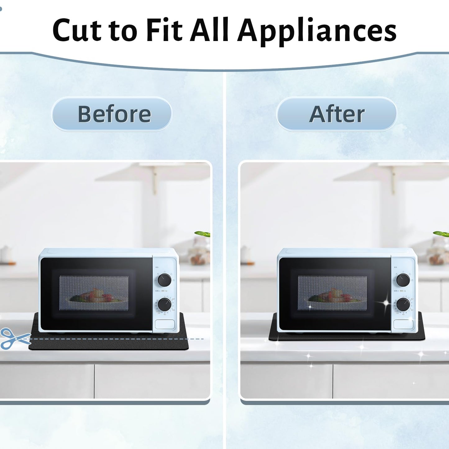 LOPNUR 14"x10" Small Appliance Slider, Appliance Sliders for Kitchen Appliances, 360° Rotating Sliding Tray for Coffee Maker, Heat Resistant Mat Cut to Fit Stand Mixer Air Fryer Microwave, Gray