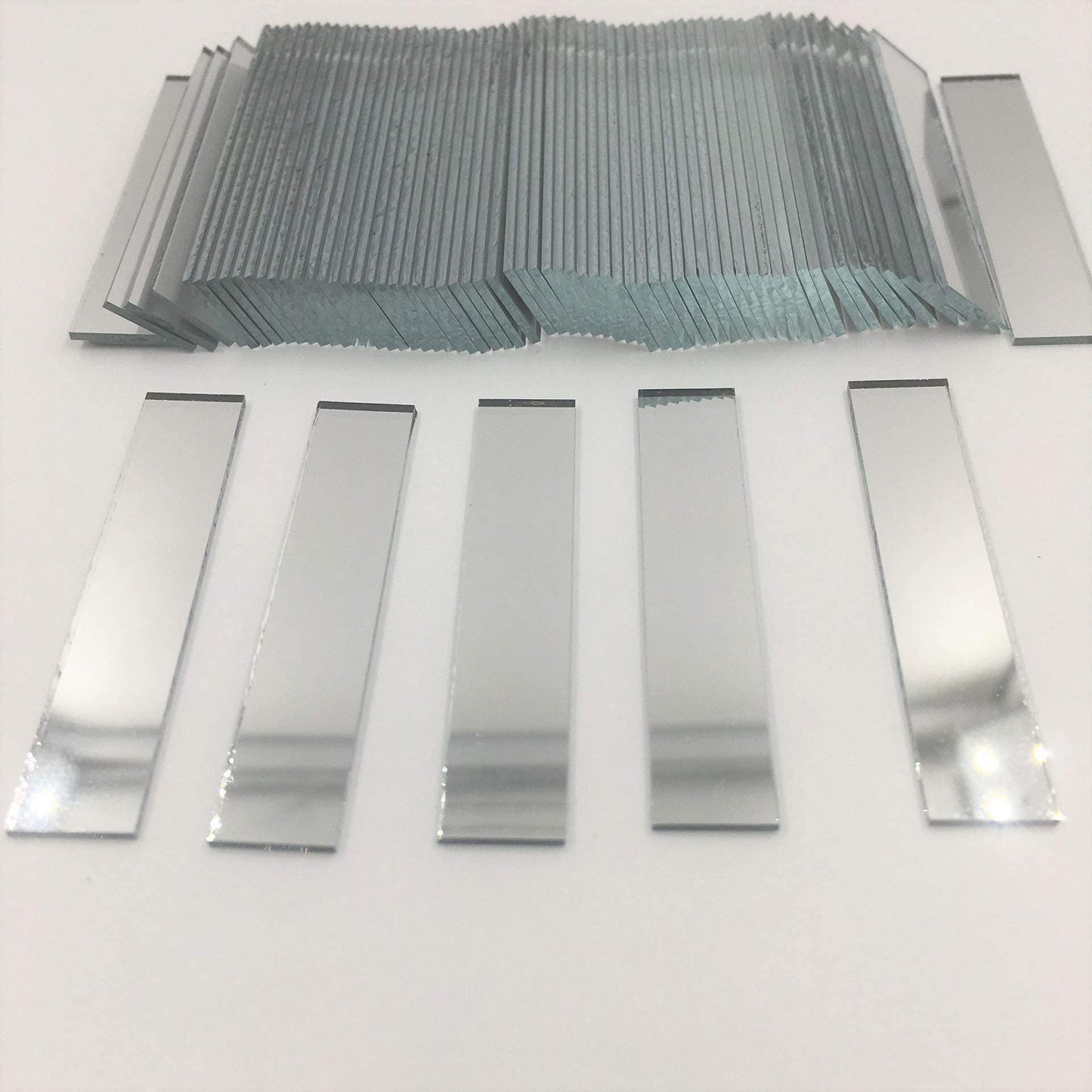 NUO RUI 5/8" x 2" Rectangular Mirror Mosaic Tiles Craft Mirrors 60 Pieces (5/8'' x 2'')