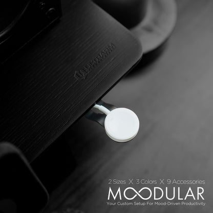 ULTRARM Moodular Wooden Monitor Stand Walnut with Add-on Accessories Phone Stand, Watch Stand, Cable Organizer, Tablet Stand