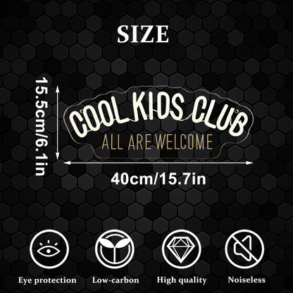 Cool Kids Club Neon Sign, All Are Welcome Neon Light, Handmade LED Neon Baby Room Light, Dimmable USB Neon Lights for Kids Bedroom Baby Nursery Room Playroom Wall Decor Party Gift(6.1 * 15.7in)
