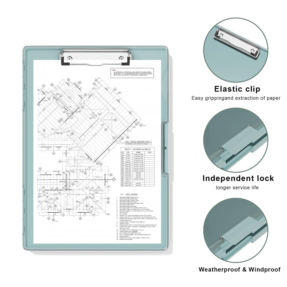 Hongri Clipboard with Storage, Green 8.5 x 11 Folder Nursing Side Opening, Heavy Duty with Dual Compartment, Smooth Writing for Teachers, Classroom, Size 13.3 x 9.4 x 1.5 in, Office & School Supplies