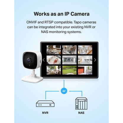 Tapo TP-Link 1080P Indoor Security Camera for Baby Monitor, Dog Camera w/Motion Detection, 2-Way Audio Siren, Night Vision, Cloud & SD Card Storage, Works w/Alexa & Google Home C100