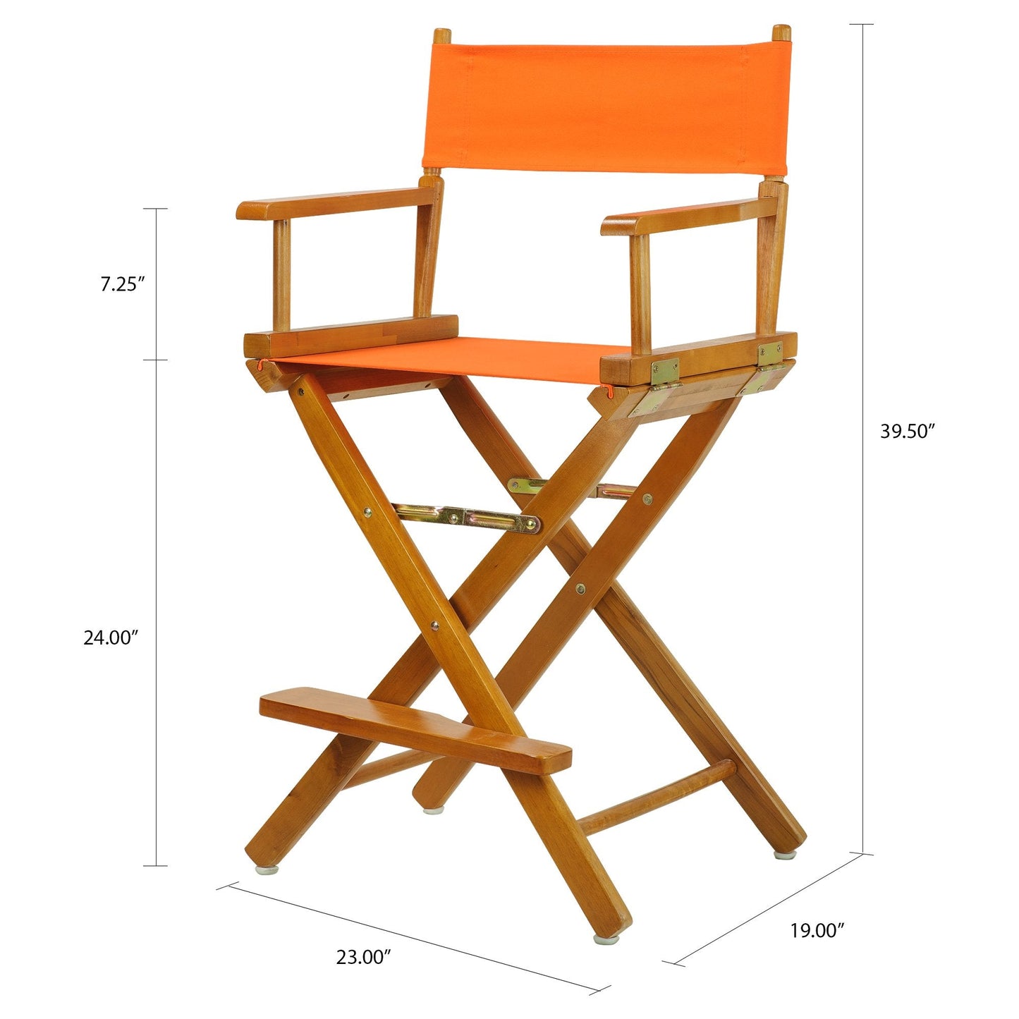 Casual Home 24" Director's Chair Honey Oak Frame-with Tangerine Canvas, Counter Height