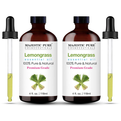 Majestic Pure Lavender Essential Oil with Glass Dropper - Huge 4 Fl Oz - 100% Pure and Natural Lavender Oil - Premium Grade Essential Oils for Diffuser, Aromatherapy, Soap and Candle Making