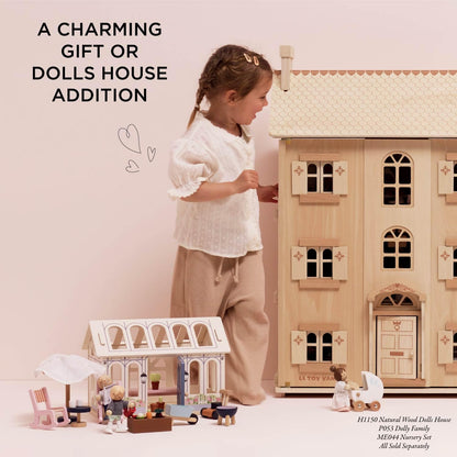 Le Toy Van Wooden Dolls House Conservatory Extension – FSC® 100% Certified Sustainable Add-On – Plastic-Free Furniture Accessory for Kids
