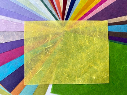 A5 50 Sheets Natural Fiber Mulberry Tree Mulberry Paper Sheets Art Tissue Washi Paper Design Craft Art Origami Suppliers Card Making 8.3" x 5.8". (Mixed 50 Color, A5)