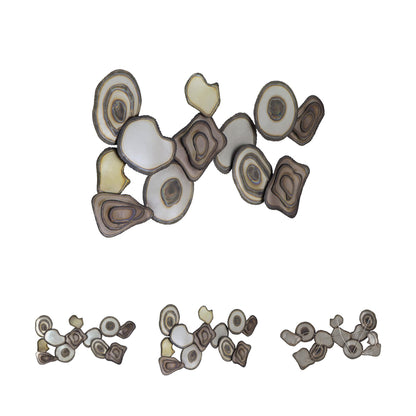 Signature Design by Ashley Worthman Contemporary Metal Abstract Wall Decor 40 x 20 Inches, Dark Brown & Light Gray