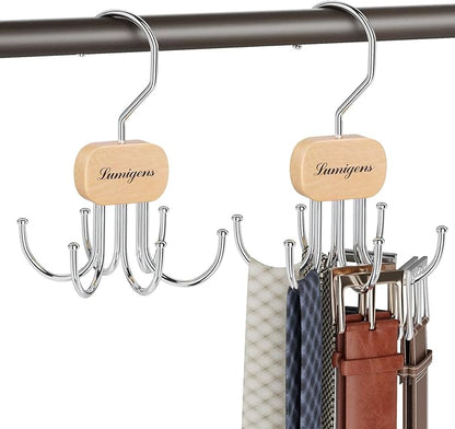 Belt Hanger, Belt Organizer for Closet, Rotatable Tie Rack, Belt Holder