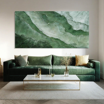 Green Large Wall Art, Abstract Minimalist Decor Paintings for Wall, motivational posters, Framed for Bedroom and Living Room, 24" x 48"