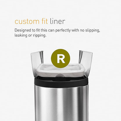 simplehuman Code R 100 Count, Dispenser Pack Custom Fit Liners, Drawstring