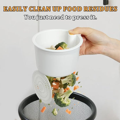 Sink Strainer Basket with One-Touch Drain Mesh, Snap-On Strap & Detachable