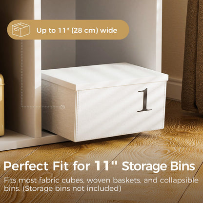COMHOMA 6 Wood Cube Storage Organizer with Open Back and Removable Back Panels, 11In White Cube Storage Bookshelf, Cubicle Shelf Bookcase for Home Office Bedroom Living Room, Vertical or Horizontal
