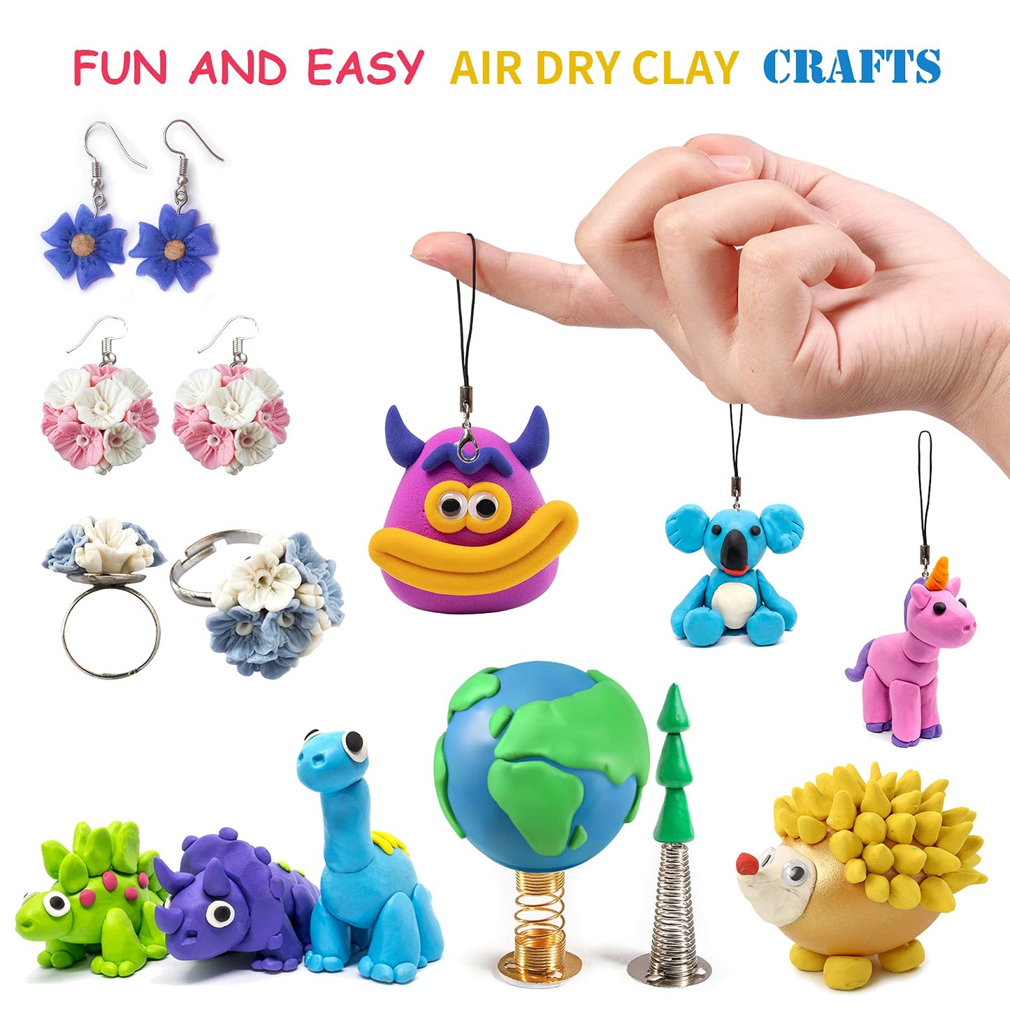 Air Dry Clay, 36 Colors Modeling Clay Kit with 3 Sculpting Tools, Magic Foam Clay for Kids and Adults, DIY Molding Clay Gift for Boys and Girls