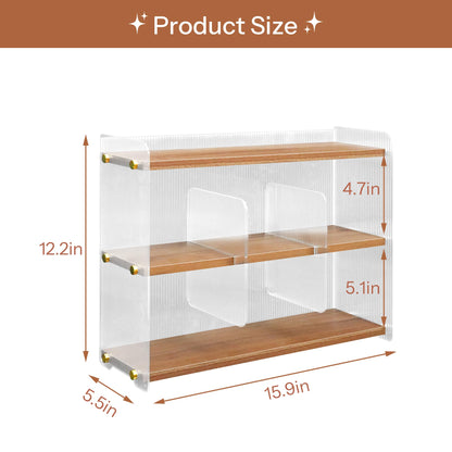 KAOTGOT Coffee Mug Holder Wooden Cup Station Organizer 3-Tier Cup Holder for Coffee Bar Mug Display Rack for Countertop Mug Holder Shelf for Home Kitchen Nut Brown