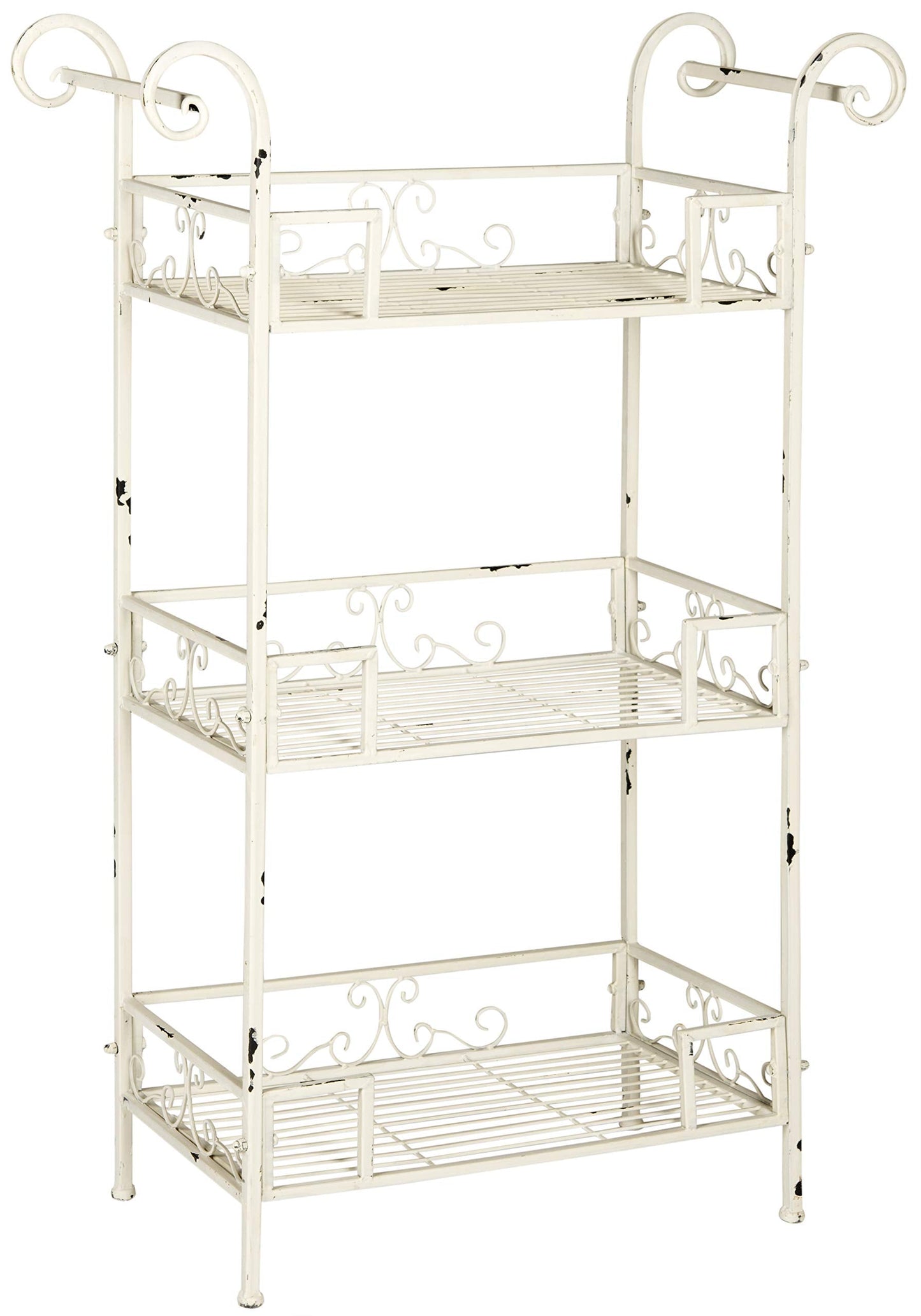 Safavieh Outdoor Collection Noreen Antique White 3 Tier Shelf