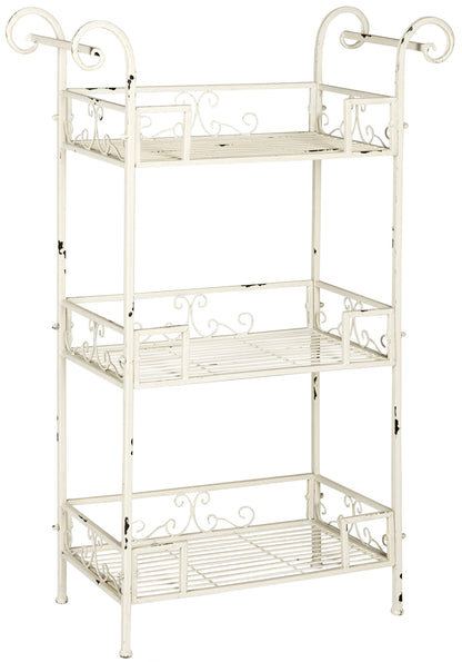 Safavieh Outdoor Collection Noreen Antique White 3 Tier Shelf