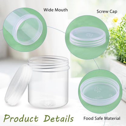 BOSMIOW 150ml/5oz HDPE Wide Mouth Cream Jar Plastic Storage Container for Thick Lotions,Toiletries,Salves,Creams,Homemade Crafts