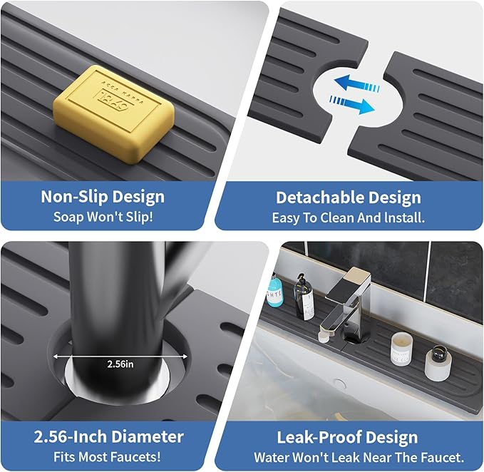 Kitchen Faucet Mat, Diatomite Sink Faucet Mat Splash Guard