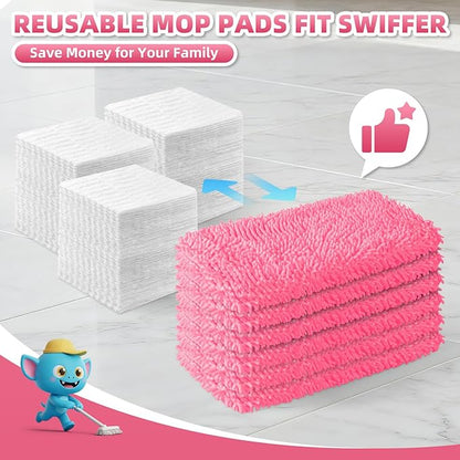 8 Pack Reusable Mop Pads Compatible