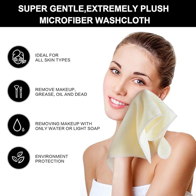 SINLAND Microfiber Facial Cloths Fast Drying Washcloth 12inch x 12inch