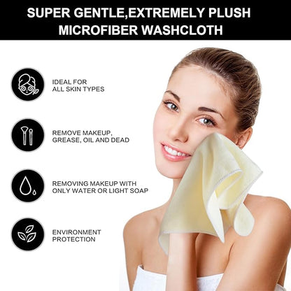 SINLAND Microfiber Facial Cloths Fast Drying Washcloth 12inch x 12inch