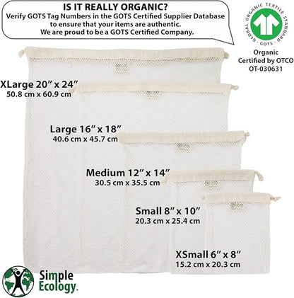 Simple Ecology Organic Cotton Mesh Laundry Bag; Machine Washing Bags