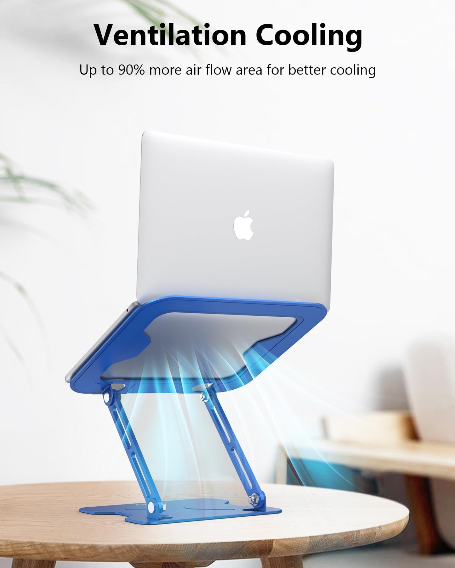 NTMY Adjustable Laptop Stand for Desk,Foldable Laptop Stand,Ergonomic Laptop Riser for MacBook Air Pro, Dell XPS, Acer,Lenovo,HP(10-16'')-Glacier Blue