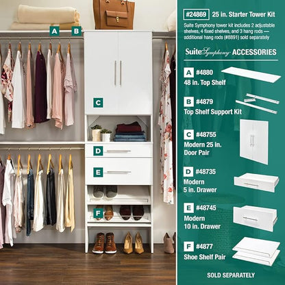 ClosetMaid SuiteSymphony Wood Closet Organizer Starter Kit