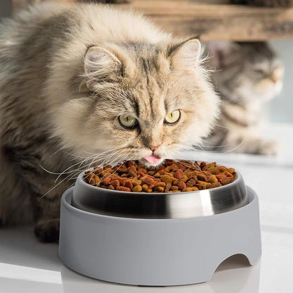 CatGuru Food Table for Cat Bowls, Elevated Feeding Station for Cat Food Bowl, Raised Stand for Pet Food and Water Bowls, Pet Feeder for Indoor Cats, Stress Free Stand for Pet Dishes or Plates (Grey)