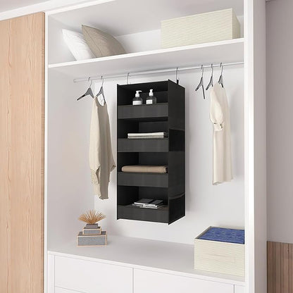 4-Shelf Hanging Closet Organizer and Storage Foldable Hanging Closet Shelves