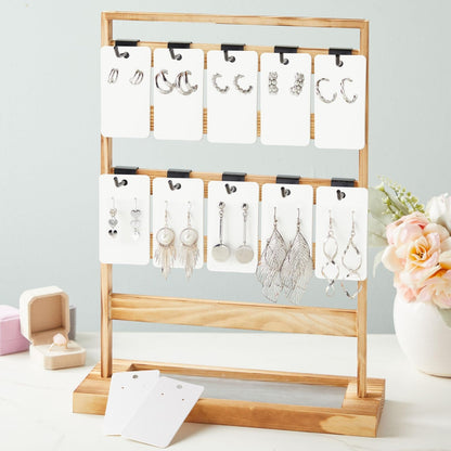 Juvale Earring Cards for Selling Jewelry - 3.5 x 2 In, White, 200 Pack - Bulk Earring Display Cards for Jewelry Packaging & Storage