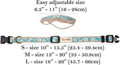 Pettsie Hemp Dog Bandana Collar & Matching Owner Friendship Bracelet | Matching Friendship Bracelet, Durable Hemp, Adjustable, Secure D-Ring, Soft & Comfortable, Turquoise