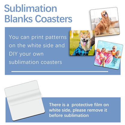 36 Pcs Sublimation Square Coaster Blanks Bulk with Cork Back MDF Heat Transfer Wood Cork Coasters Product Blank Iteam 3.86x3.86 Inch