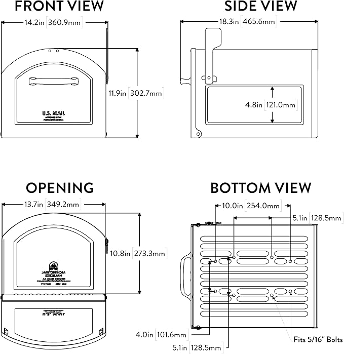 Architectural Mailboxes 950020B-10 Centennial Postmount Mailbox, XL, Black | Galvanized steel build for outside with rust-resistant powder-coat finish and a magnetic door closure. USPS approved.