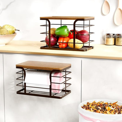 2 Pack Storage Stackable Kitchen Laundry Pantry Organizers, Wall Mount Trash
