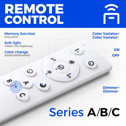 Barrina 5568 Remote Series LED Linear Light, 2nd-Generation, 45W Seamless Connection, 3000K-6000K Color Changing, 4FT Dimmable Hanging Office Shop Light Fixture with Remote, 5568 Series White, 4 Packs
