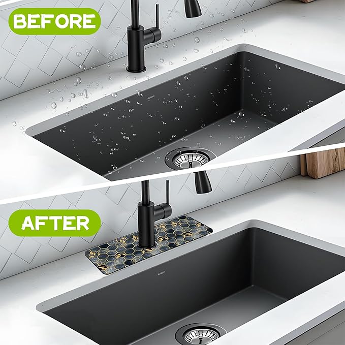 Kitchen Sink Splash Guard Faucet Mat Super Absorbent Fast Drying Mat Guard