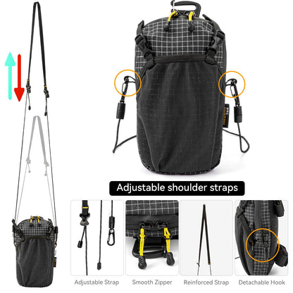 HIKEMAN Backpack Shoulder Strap Pouch - Smartphone Strap Pack,Waterproof Backpack Strap Pocket Attachment Bag for Hikers,Small Crossbody Bag Waist Pack for Sports Hiking Camping(Grey)