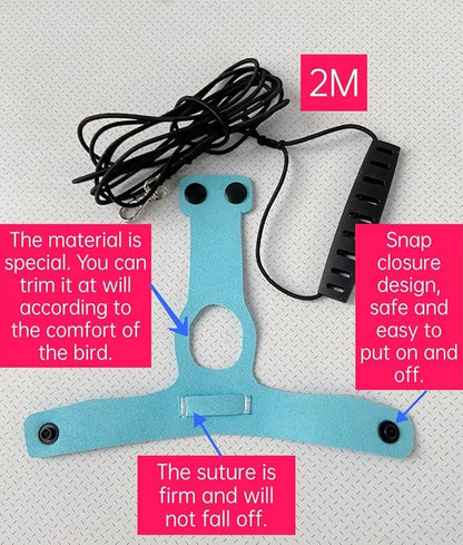 Bird Flight Harness Vest Parrot Flight Suit with Leash for Parakeets Cockatiels Conures Budgies, Bird Flying Clothes with Rope and Handle for Outdoor Activities Training (XS,Blue)