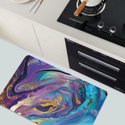 ZHUZHISHAN Diatomaceous Earth Bath Mat,Purple Gold Marble Non-Slip Volume Super Absorbent Fast Drying for Bathroom Kitchen Door mat,Eco-Friendly Easy to Clean 16×24Inch (40 * 60cm)