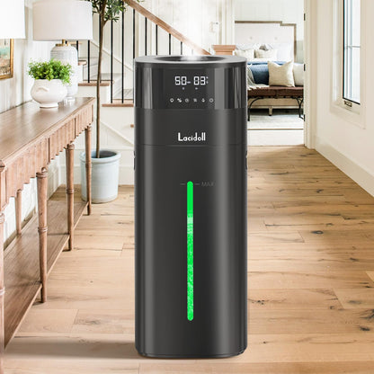 Lacidoll Humidifier Large Room, 5.3Gal/20L Humidifiers for Home 2500 sq ft, Cool Mist Whole House Humidifiers with Diffuser Extended Tube, Top Fill Air Humidifier for Bedroom Nursery Baby Plants Black