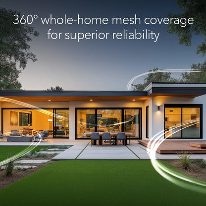 NETGEAR Orbi 360 Series Dual-Band WiFi 7 Mesh Network System for Home (RBE363) – Wireless Router + 2 Extenders, Security Features, 5 Gbps, Covers 6,000 sq.ft., 70 Devices, 2.5GB Internet Port, BE5000